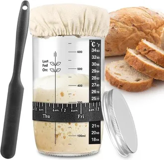 OEM Olla Para Fermentar Masa, Kit Para Fermentar Masa, Tapa De Tela Y Tapa Met&aacute;lica, Utensilios Reutilizables Para Hornear Pan De Masa Madre