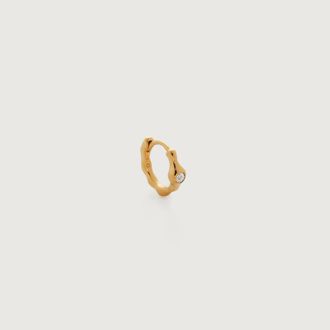 Monica Vinader Gold Siren Diamond Single Huggie Earring Diamond