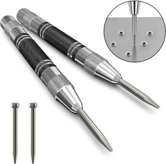 OEM Juego De 8 Punzones Autom&aacute;ticos, Punz&oacute;n Con Resorte, Punz&oacute;n Autom&aacute;tico Con Fuerza De Impacto Ajustable Para Madera, Pared, Metal, Con Punto De Cambio 