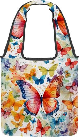 Generic Arthritis Ink Butterflies Reversible Canvas Shoulder Tote - Double-Sided Print, 12oz Cotton, 27cm Drop, Fold-Flat Bag for Travel, Shopping, Street Out