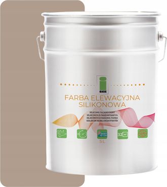 OEM Pintura De Silicona Para Fachadas, Color Beige Perlado, 5 Litros, Permeable Al Vapor