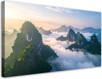Feeby Impresi&oacute;n De Imagen, Paisaje Monta&ntilde;as Escarpadas En La Niebla, 120x60