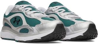Under Armour UA Tech Runner Sneaker in Rack Green/white/silver at Nordstrom, Size 12.5