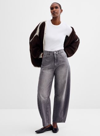 DL1961 Womens Miro medium-grey jean Fit: Barrel leg, high rise