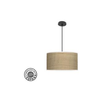 Fabrilamp Colgante moda 2xe27 negro/cañizo claro regx40x40 c/difusor