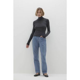 Naked Cashmere Rumer Fitted Cashmere Turtleneck in Charcoal at Nordstrom, Size X-Small