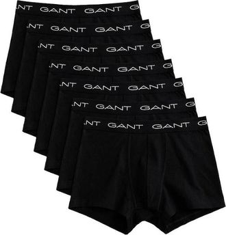 GANT Mens GANT 7-Pack Contrast Waistband Boxer Trunks, Black - Size: 32/33/32