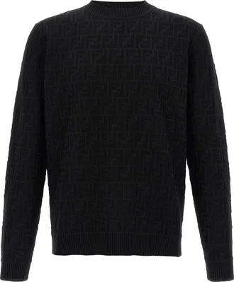 Fendi Black Cotton Mens Cardigan