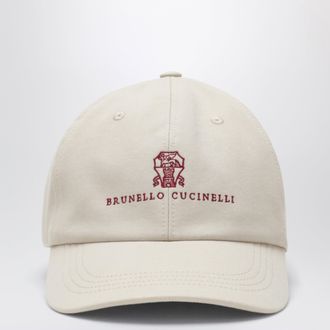 Brunello Cucinelli Sand-colored baseball cap in cotton