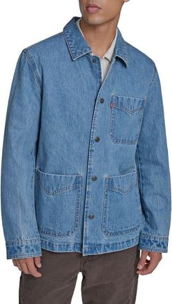 Levi's Cotton Denim Chore Coat in Light Wash Denim at Nordstrom, Size Xx-Large