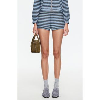 Lioness Bloom Stripe Knit Shorts in Grey Blue Stripe at Nordstrom, Size X-Large