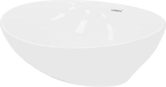 ECD Germany Lavabo ovalado baño cerámica pila lavamanos sobre encimera