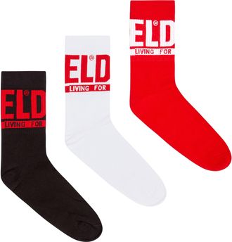 Diesel Three-pack of logo cuff socks - Socks - Man - Multicolor