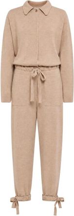 Laneus Gebreide Jumpsuit - Dames - Jumpsuits - Beige - S - Wol - Jumpsuits & Playsuits