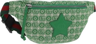 Gucci Childrens Belt Gg Canvas Green Canvas Handbag (Pre-Owned)