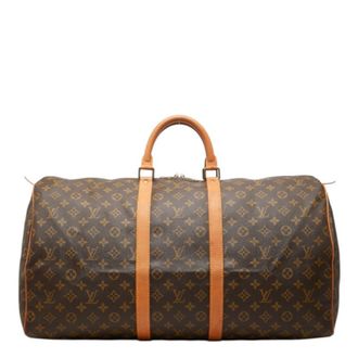 Louis Vuitton Brown Pvc Leather Boston Bag (Pre-Owned)