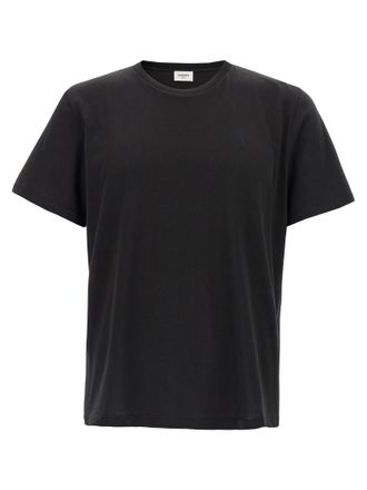 Saint Laurent Black Cotton Mens T-Shirt