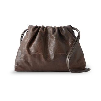 Brunello Cucinelli Borsa a tracolla in pelle stampa rettile - - Bags - Donna - Marrone - ONE SIZE