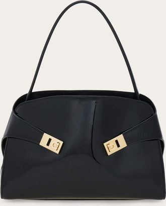 Ferragamo Women Hug soft shoulder bag (M) Black