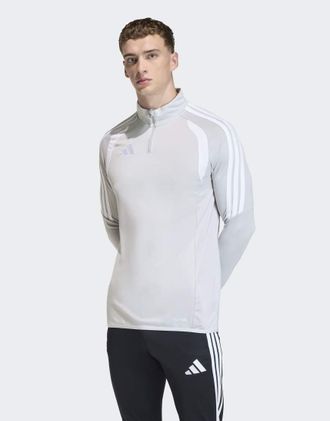 adidas Tiro 26 League - Top da allenamento grigio chiaro e bianco