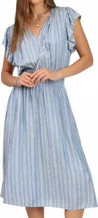 Dylan Westin Stripe Dress In Denim Den