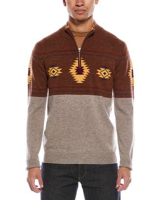 Brodie Navajo Wool & Cashmere-Blend 1/4-Zip Mock Neck Sweater