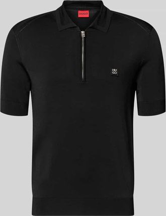 HUGO BOSS Regular Fit Poloshirt aus Viskose-Mix Modell SAYFONG-4 in Black, Gr&ouml;&szlig;e XXL