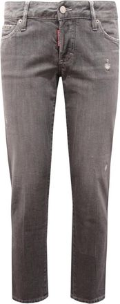 Dsquared2 Cropped Wool Broeken Made in Italy - Dames - Slim Fit Jeans - Grijs - M - Jeans