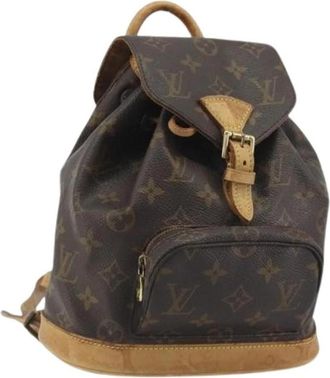 Louis Vuitton Pre-owned Mini Montsouris Rugzak - Dames - Vintage Rugzakken - Bruin - ONE Size - Leer - Vintage