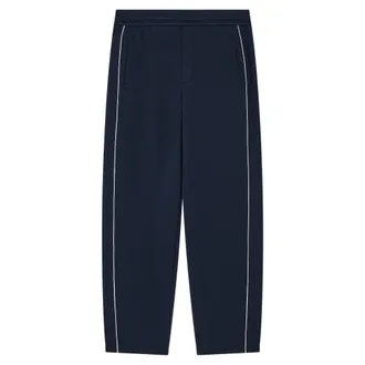 Emporio Armani Sweatpants, male, Blue, Size: L Double-jersey trousers with piping