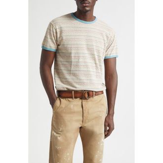 Ralph Lauren Southwestern Print Ringer T-Shirt in Cream/Multi at Nordstrom, Size Medium