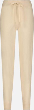 Minnie Rose Womens Embroidered Cotton Blend Pants With Drawstring In Cream