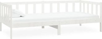 vidaXL Day Bed without Mattress White Solid Wood Pine 90x200cm Vidaxl
