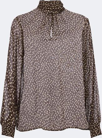 Nili Lotan Blusa Remie in chiffon di seta a pois