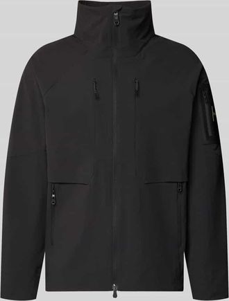 HUGO BOSS Regular Fit Trainingsjacke mit Label Patch Modell OW_GLOBE in Black, Gr&ouml;&szlig;e XXXL