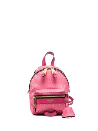 Moschino Zaino con logo jacquard - Rosa