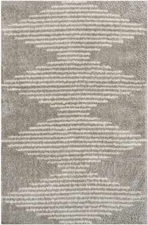 Jonathan Y Designs Elm Diamond Stripe Geometric Shag Area Rug in Gray/ivory at Nordstrom, Size 2Ft 0In X 8Ft 0In