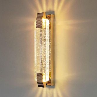 OEM Aplique Led De Pared Para Interior De 12 W, Moderno Aplique De Cristal Dorado, Luz C&aacute;lida De 3000 K, Ideal Para Sal&oacute;n, Dormitorio, Pasillo, Escalera, 