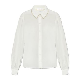 Frame Denim Overhemden, Dames, Beige, S, Pailletten, Silk Shirt