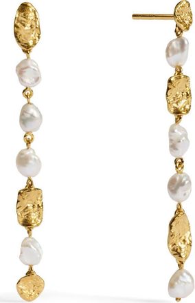 Monica Vinader Capri Freshwater Pearl Drop Earrings in 18K Gold Vermeil/pearl at Nordstrom