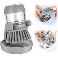 OEM Cepillo Para Platos Con Dispensador Y Soporte Para Jab&oacute;n, Cepillo De Limpieza Para Ollas Y Sartenes Que Se Puede Rellenar Con Jab&oacute;n, Cepillo De Cocina
