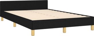 vidaXL Estructura De Cama Sin Colch&oacute;n Tela Negro 120x190 Cm Vidaxl