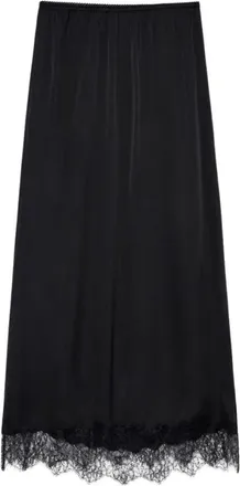 Anine Bing Rokken, Dames, Zwart, S, Satijn, Midi Rok Shelby