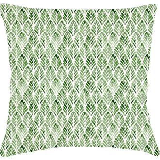 Anaya with Love Green Geo Palm Velvet Pillow with Down Alternative Insert at Nordstrom, Size 20X20