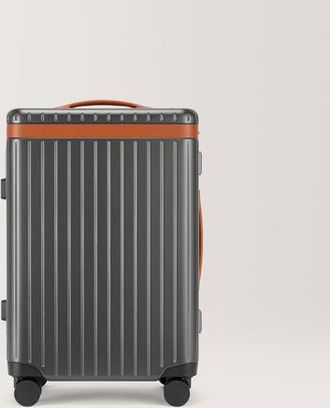Carl Friedrik Large Carry-on Luggage - Hard case in Polycarbonate and Aluminium - Grey / Cognac