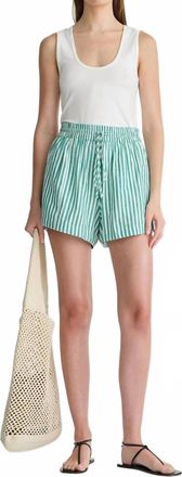Apiece Apart Stripe Trail Short In Green Yarn Dye