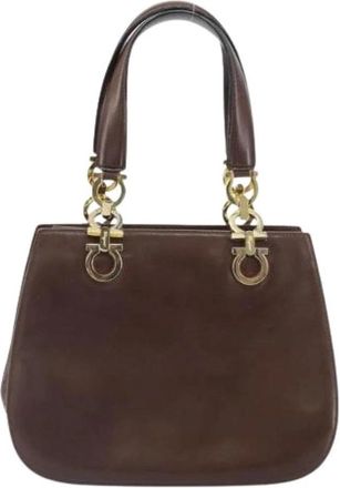 Ferragamo Pre-owned Handbag - Dames - Vintage Handtas - Bruin - ONE Size - Leer - Vintage