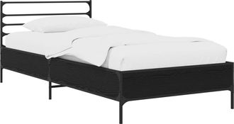 vidaXL Estructura De Cama Roble Negro 80 X 200 Cm Madera De Ingenier&iacute;a Vidaxl