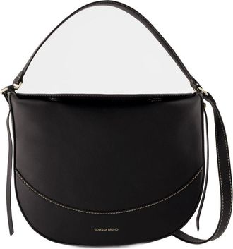 Vanessa Bruno Womens Leather Calfskin Shoulder Bag Black