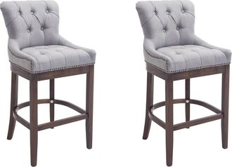 Clp Clp - Set 2x Taburetes Lakewood En Tela Gris Claro Antiguo
